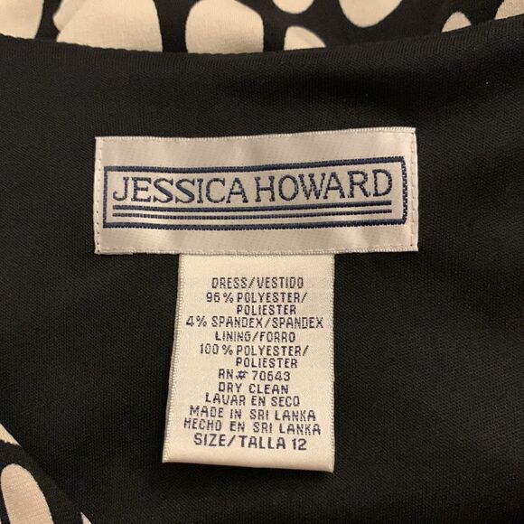 Jessica Howard black white tie waist dress Size 12 Tall NWT - Picture 7 of 8